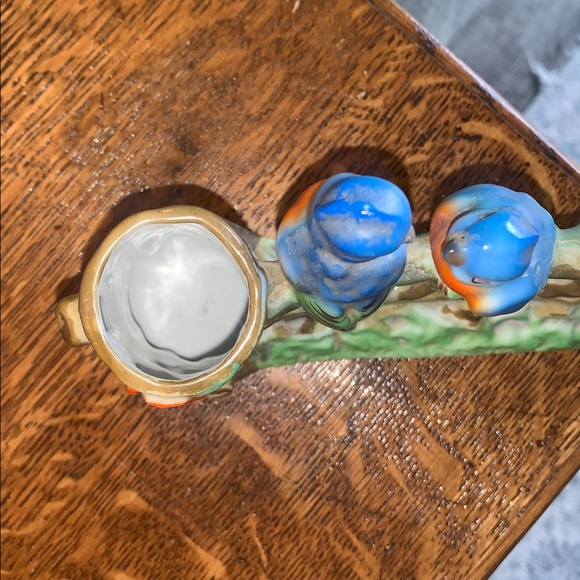 Vintage Hand-Painted Porcelain Double Bud Vase - Picture 3 of 8